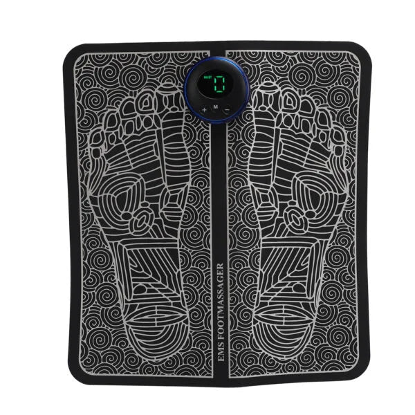 EMS Foot Massager Mat Electric USB Charging Smart Display Tens Acupuncture Feet Cushion Blood Circulation Pad Health Care Home (Without Box)