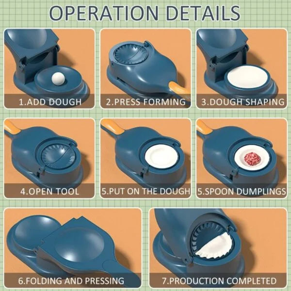 2-in-1 Dumpling Wrapper Tool Food Grade Manual Dumpling Wrapper Mold Labor-Saving Baking Pastry Home Kitchen Gadget high quality (Random Color)
